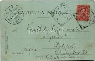 1899 Venezia, Venice; Laguna con barche pescareccie / lagoon with fishing boats (EM)