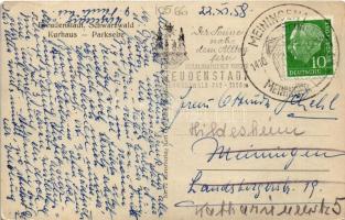 1958 Freudenstadt (Schwarzwald), Kurhaus, Parkseite / spa, climatic health resort, park (EK)