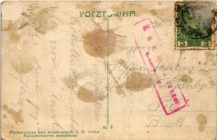 1916 Lviv, Lwów, Lemberg; Ogród miejski / Stadtpark / park, statue, monument (glue marks)