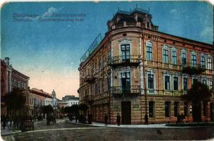Ivano-Frankivsk, Stanislawów, Stanislau; Ul. Kazimierzowska / Kazimierzowskagasse / street view, Hotel Imperial (EM)