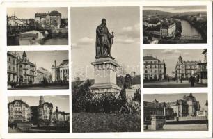1941 Nagyvárad, Oradea; mozaiklap zsinagógával / multi-view postcard with synagogue