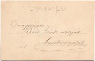 1904 Szeged, Kossuth Lajos szobor, Grosz Testvérek üzlete. Emb