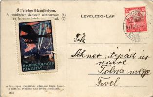 Őfelsége Ferenc József Bécsújhelyen, A repülőtéren Schleyer altábornagy és Petróczy István százados;...