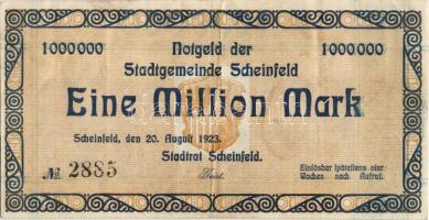 Német Birodalom/Weimari Köztársaság/ Scheinfeld 1923.8.20. 1000.000M T:II