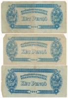 1944. 2P (3x) "A Vöröshadsereg Parancsnoksága" T:III Adamo P42