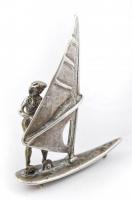 Ezüst(Ag) miniatűr szörfös, jelzett, h: 6,5 cm, nettó: 20,2 g