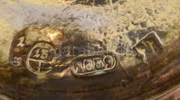 Ezüst(Ag) bors/sószóró, jelzett, m: 8,7 cm, nettó: 52,8 g