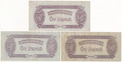 1944. "A Vöröshadsereg Parancsnoksága" 5P (3x) T:III foltos Adamo P43
