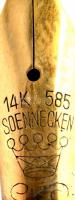 Soennecken töltőtoll, 14K arany tollheggyel, jó állapotban, h: 12,5 cm