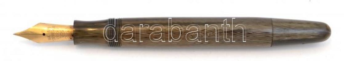 Soennecken töltőtoll, 14K arany tollheggyel, jó állapotban, h: 12,5 cm
