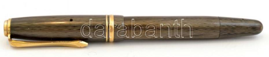 Soennecken töltőtoll, 14K arany tollheggyel, jó állapotban, h: 12,5 cm