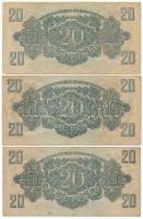 1944. 20P "A Vöröshadsereg Parancsnoksága" (3x) T:III,III- Adamo P45
