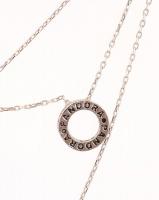 Ezüst(Ag) dupla körös nyaklánc, Pandora jelzéssel, h: 44 cm, bruttó: 4,1 g