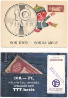 5 db MODERN magyar motívum képeslap: takarékoskodási reklám, propaganda / 5 modern Hungarian motive postcards: savings related advertisements and propaganda