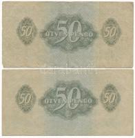 1944. 50P "A Vöröshadsereg Parancsnoksága" (2x) T:III,III- Adamo P46