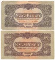 1944. 100P (2x) " A Vöröshadsereg Parancsnoksága" T:III,III- Adamo P47