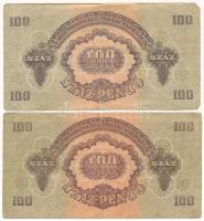 1944. 100P (2x) " A Vöröshadsereg Parancsnoksága" T:III,III- Adamo P47