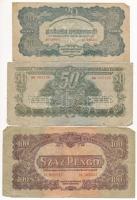 1944. 1P + 2P + 5P + 10P + 20P + 50P + 100P " A Vöröshadsereg Parancsnoksága" T:III-IV Ada...