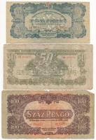 1944. 1P + 2P + 5P + 10P + 20P + 50P + 100P " A Vöröshadsereg Parancsnoksága" T:III-,IV ra...