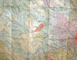 1934 Budai-hegyek, kirándulók térképe 1 sz., M. Kir. Állami Térképészet, egy kisebb szakadásokkal, 9...