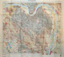 cca 1930 Pilis Hegység, Kirándulók térképe, 2. szám, kiadja: Magyar Királyi Állami Térképészet, 68x76 cm, borító foltos, máskülönben jó állapotban