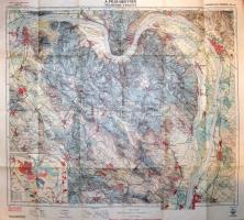 cca 1930 Pilis Hegység télisport térképe, Kirándulók térképe, 2/a szám, kiadja: Magyar Királyi Állami Térképészet, 68x76 cm, jó állapotban