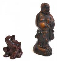 Vegyes bolhatétel: darálóhoz való fém forgatókar, kisméretű buddha és elefántfigura, bicska, jelzetl...