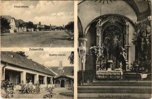 1942 Zalaerdőd, utca, Római katolikus templom belső, kastély udvara (Rb)