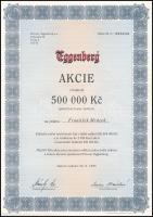 Csehország 1995. Eggenberg sörgyár részvénye 500.000K-ról T:I Czech Republic 1995. Eggenberg brewery share about 500.000 Korun C:UNC