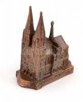 Kölni dóm és a  párizsi Eiffel-torony, 2 db fém miniatűr, m: 6 és 8 cm