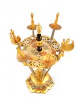 Toledói sajtevő készlet, 6 db kis szúróval, jó állapotban, m: 10,5 cm