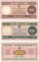 Lengyelország 1969. 0,02c + 1979. 0,10c + 0,02c Bon Towarowy T:III  Poland 1969. 0,02 Cents + 1979. 0,10 Cents + 0,02 Cents Bon Towarowy C:F