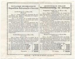 Belgium 1885. 1Fr sorsjegy T:II
Belgium 1885. 1 Franc lottery ticket C:XF