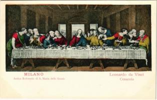 Milano, Milan; Antico Refettorio di S. Maria dlle Grazie, Leonardo da Vinci Cenacolo / The Last Supper