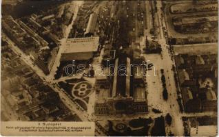 Budapest VII. Keleti pályaudvar. Légi felvétel a léghajóból 400 méter magasságból. Kral Sándor tüzérkapitány, a magyar aero-klub kapitányának felvétele / aerial view from an airship (EK)