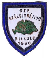 ~1920-1930. Református Reálgimnázium Miskolc 1560 zománcozott Br iskolajelvény (33x40mm) T:2- korrózió