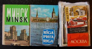 120 db vegyes szovjet motívum képeslap + 2 leporello füzet a 60-as 70-es évekből