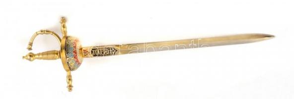 Toledói levélbontó kés, jó állapotban, h: 17,5 cm