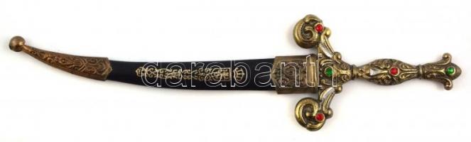 Spanyol levélbontó kés, tokban, h: 26,5 cm