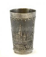 Bécs-Rathaus fém emlékpohár, jó állapotban, m: 9 cm