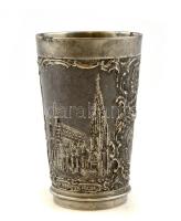 Bécs-Rathaus fém emlékpohár, jó állapotban, m: 9 cm