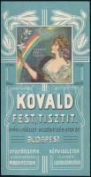 Kovald fest, tisztít, Budapest VII. litografált számolócédula