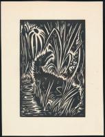 Frans Masereel (1889-1972): Krokodil, fametszet, papír, jelzett a metszeten, 16×10,5 cm