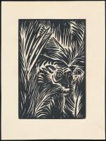 Frans Masereel (1889-1972): Tigris, fametszet, papír, jelzett a metszeten, 16×10,5 cm