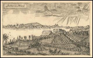 Weisz Zsuzsa (1925-?): Balaton-Füred (Balatonfüred). Rézkarc, papír, jelzett a karcon, 11,5×19 cm