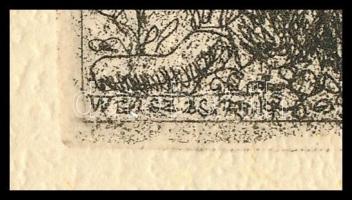 Weisz Zsuzsa (1925-?): Balaton-Füred (Balatonfüred). Rézkarc, papír, jelzett a karcon, 11,5×19 cm