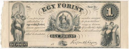 1852. 1Ft Kossuth bankó kitöltetlen B T:I-  Hungary 1852. 1 Forint B, without date and serial number C:AU Adamo G122