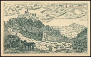 Weisz Zsuzsa (1925-?): Szigliget. Rézkarc, papír, jelzett a karcon, 11,5×19 cm
