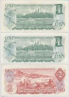 Kanada 1973. 1$ (2x) + 1974. 2$ T:I,III 
Canada 1973. 1 Dollars (2x) + 1974. 2 Dollars C:Unc,F Krau...