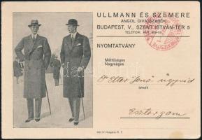1931 Ullmann és Szemere Angol Divatszabók levelezőlapja